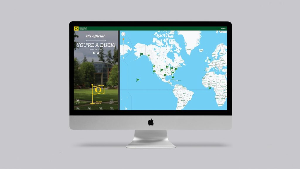 Interactive map shows where other Ducks are coming from.